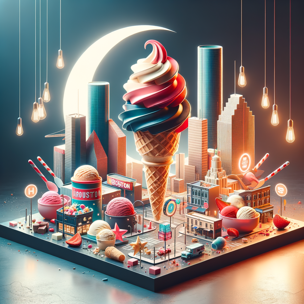 houston dessert illustration for Houston Ice Cream: Explore 10 Must-See Sweet Spots